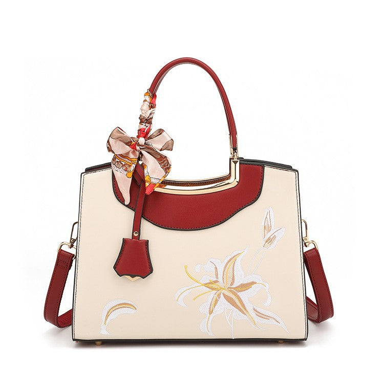 Women's Style Embroidery Mother's Large Capacity Generous Handbags