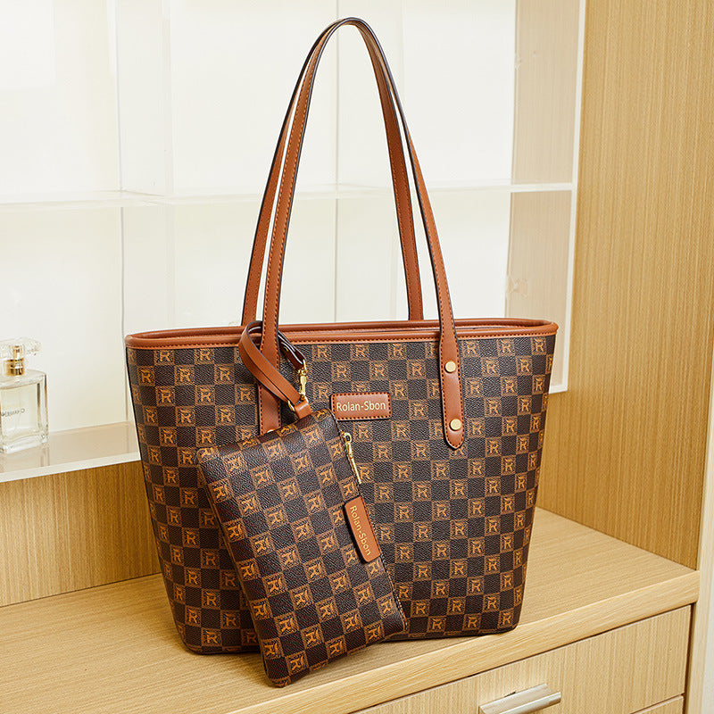 Women's Capacity Totes Printed Chessboard Plaid Mother Shoulder Bags