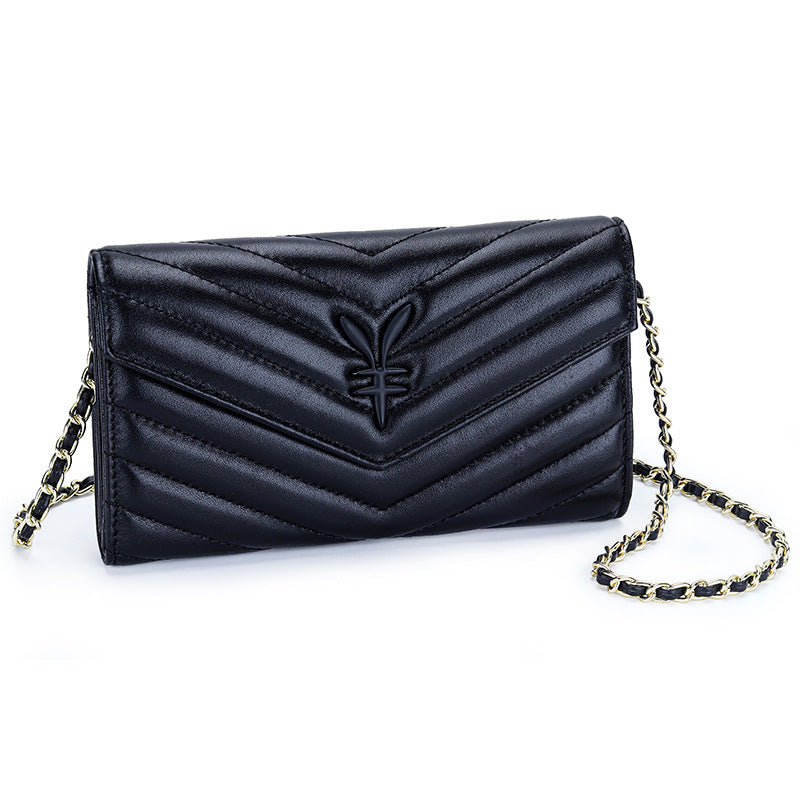 Women's High-grade Sheepskin Chain Mobile Genuine Leather Ladies Wallets