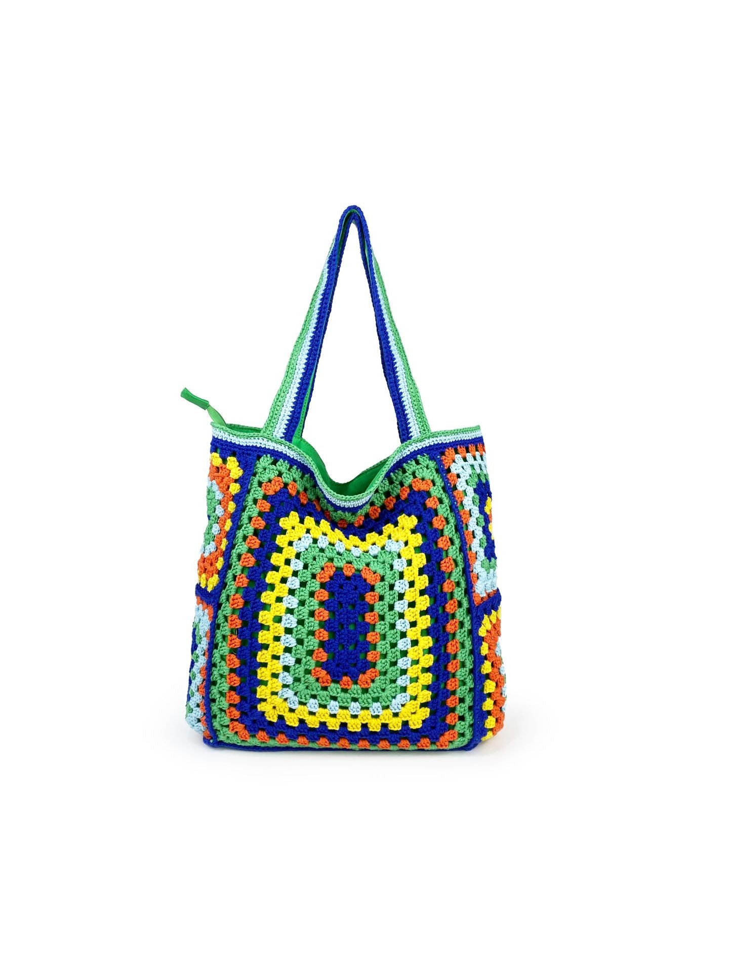 Women's Capacity Knitted Portable Underarm Ethnic Style Pattern Shoulder Bags