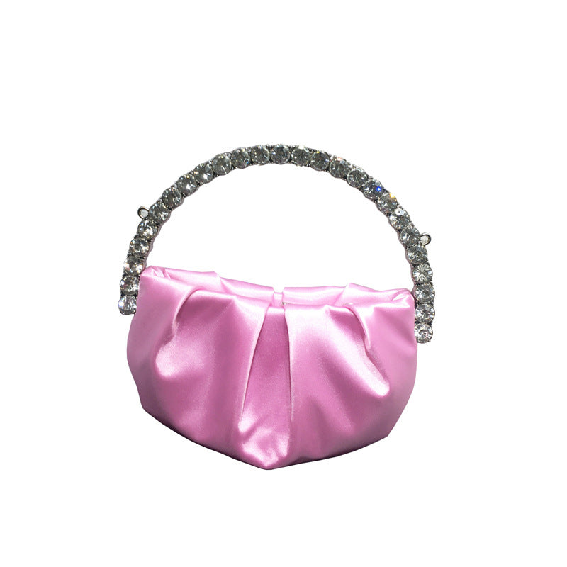 Female Niche Rhinestone Clutch Diamond Pleated Dinner Bags
