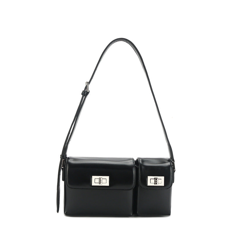 Women's Kendall Cowhide Double Underarm Vintage Commuter Shoulder Bags