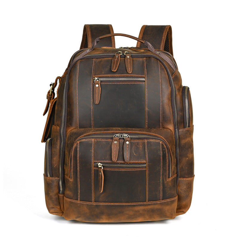 Men's Horse Leather First Layer Cowhide Trendy Backpacks