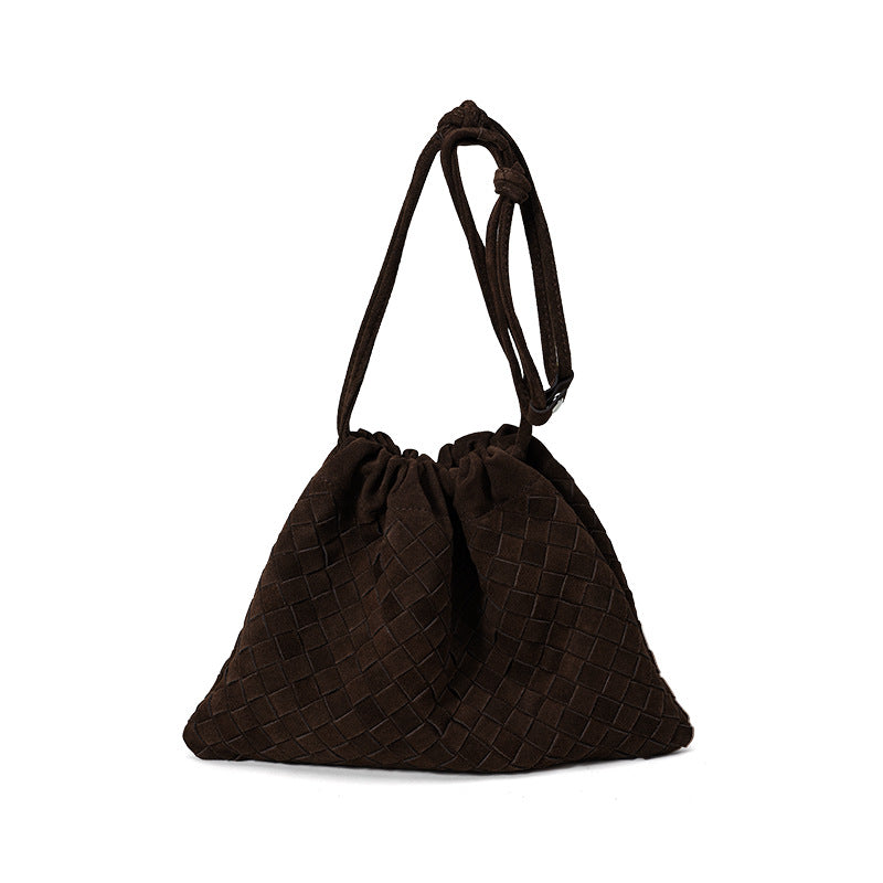 Women's Leather Woven Carrying High Sense Light Shoulder Bags