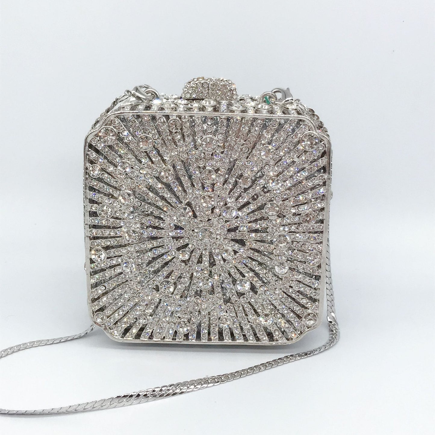Women's Diamond Hollow Metal Hard Box Crystal Evening Bags