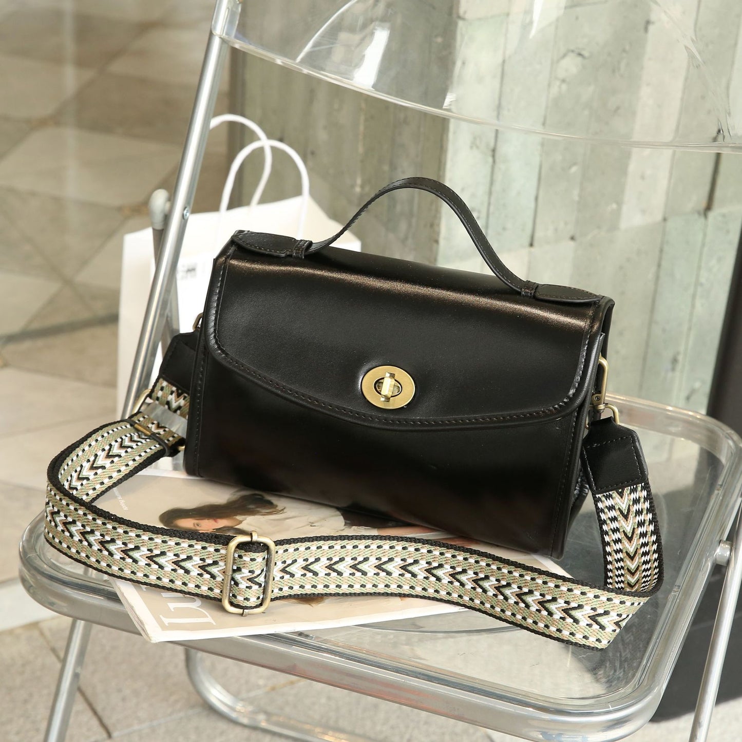 Women's Vegetable Tanned Leather Cow Single Lady's Shoulder Bags