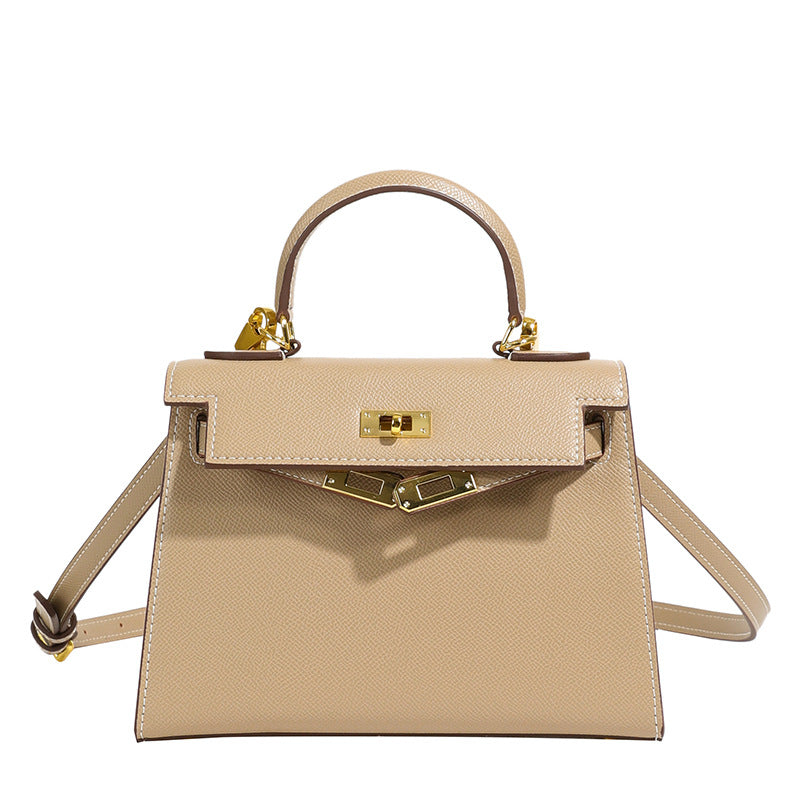 Retro Kelly Palm Pattern Genuine Leather Shoulder Bags