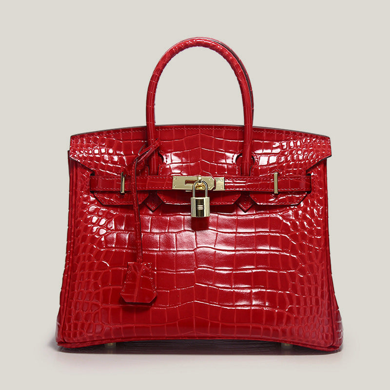 Women's Pattern Genuine Leather First Layer Cowhide Handbags
