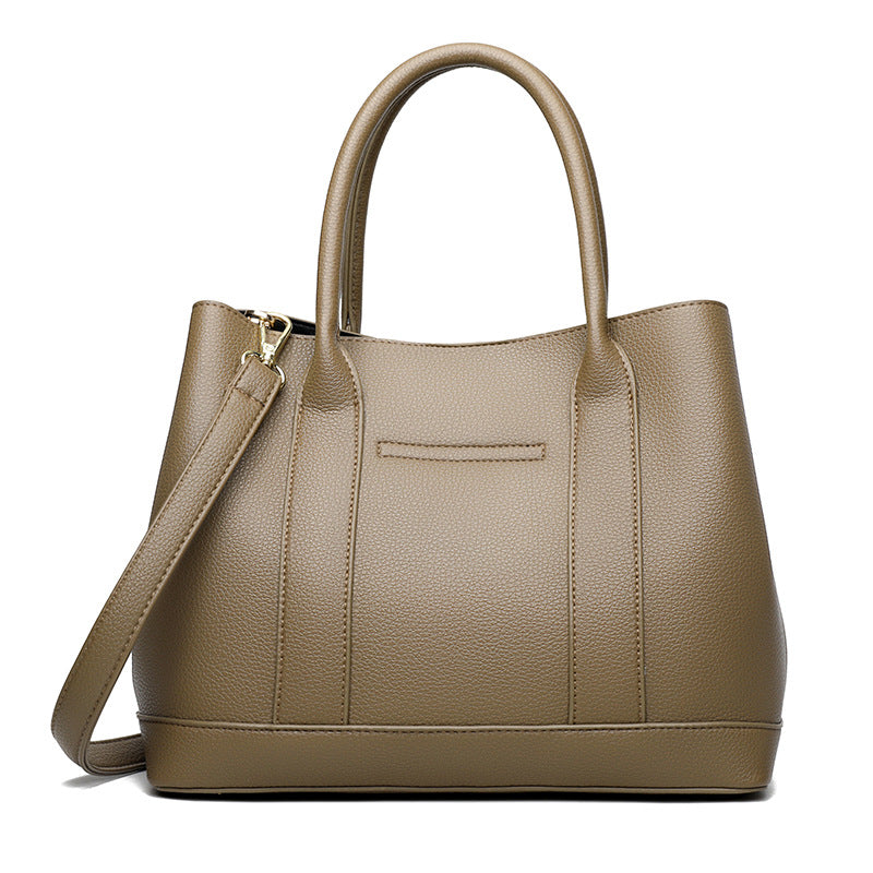 Women's Large Capacity Textured Fashion Soft Leather Handbags