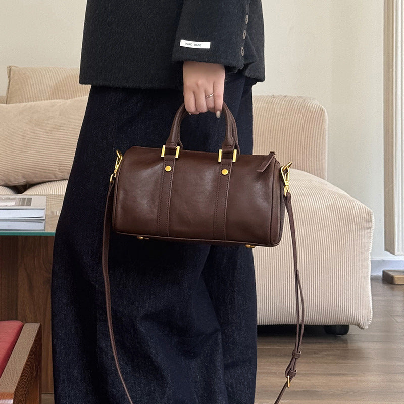 Women's Leather Vintage Light Luxury Western Style Handbags