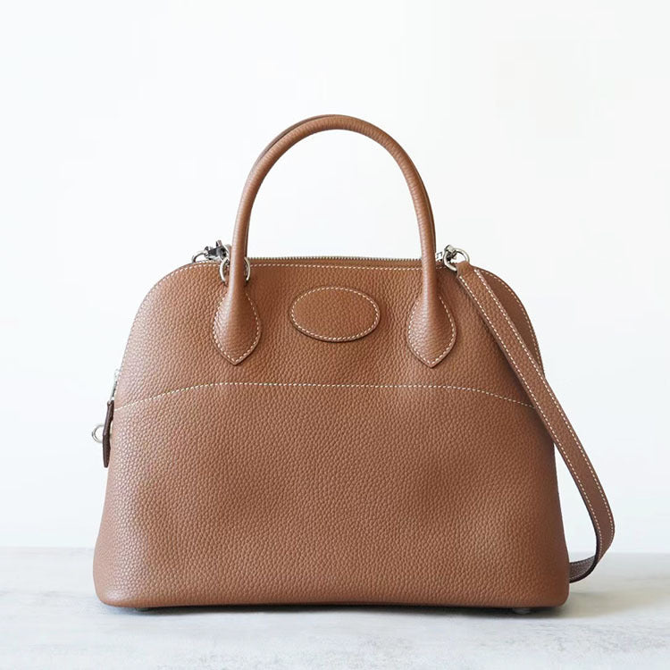 Half Handmade First Layer Cowhide Bowling Crossbody Bags