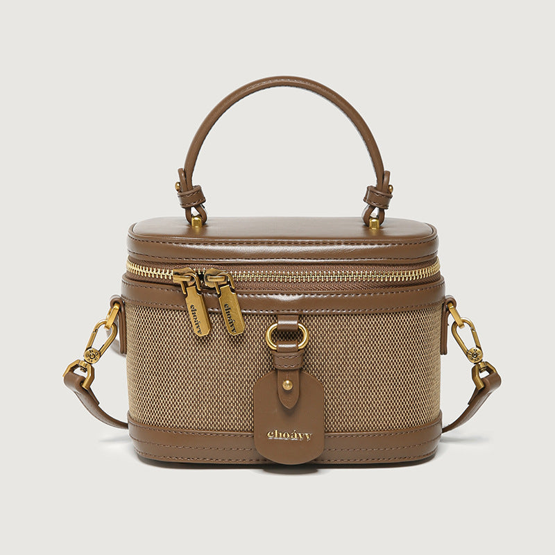Women's High-grade Design Canvas Box Hand Retro Crossbody Bags