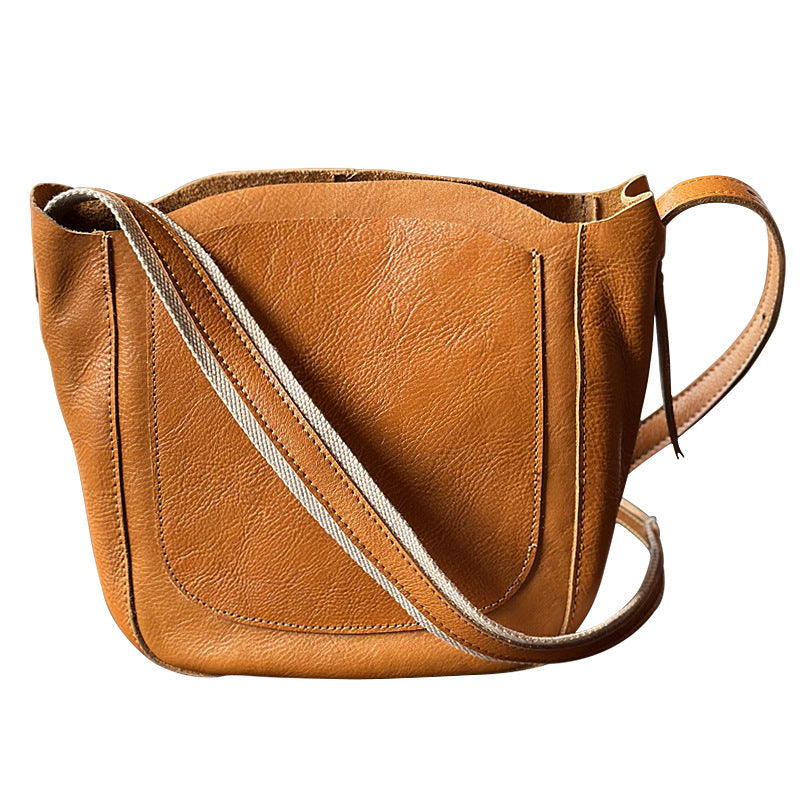 Women's Tanning Leather For Style Simple Cowhide Crossbody Bags
