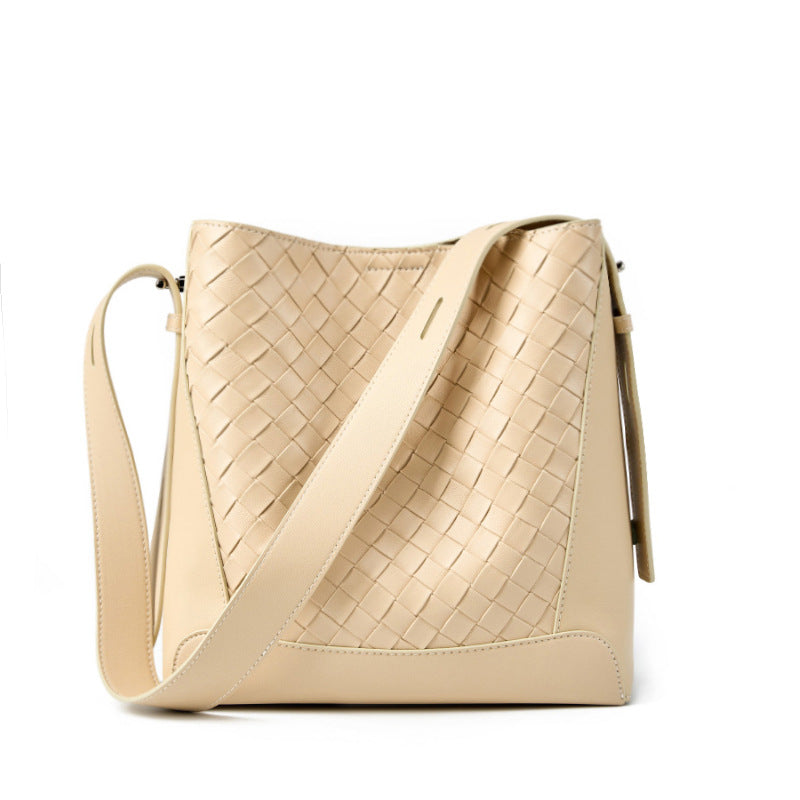 Women's Cowhide Hand-woven Genuine Leather Commuter Large Shoulder Bags