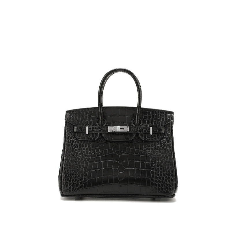 Crocodile Pattern Sier High-grade Large Capacity Handbags