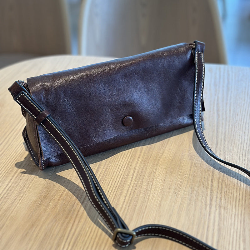 Women's Leather Korean Artistic Closed Toe Layer Crossbody Bags