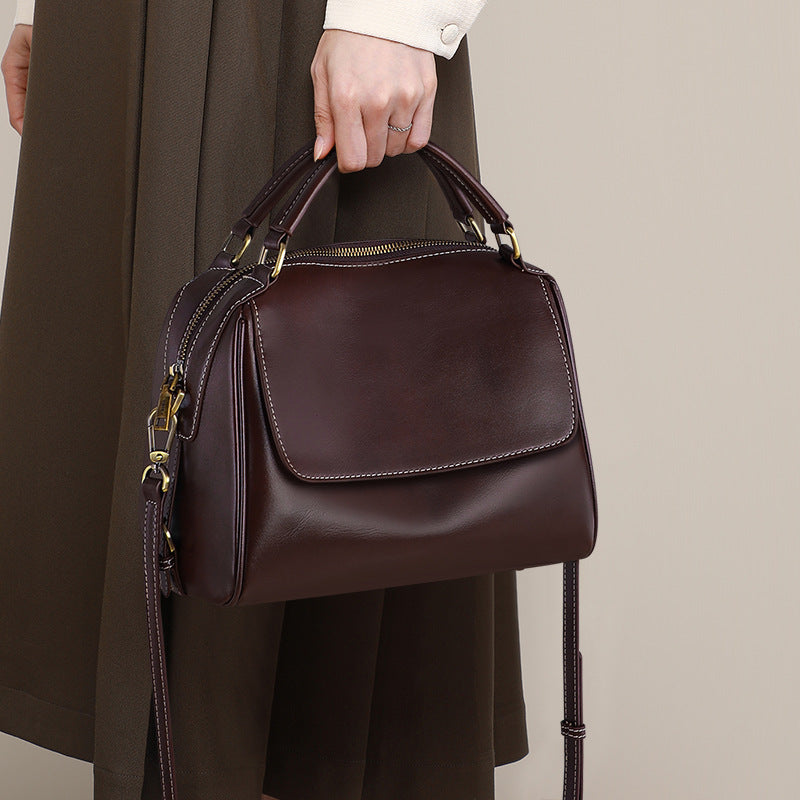 Women's Autumn Mother High-grade Large Capacity Leather Handbags