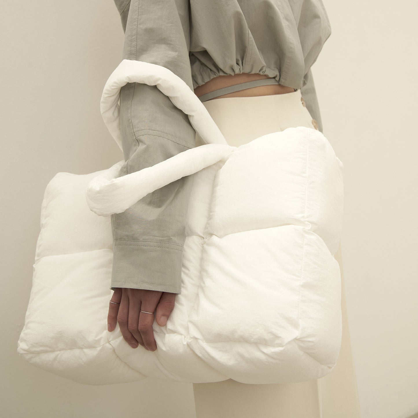 Women's Winter White Cloud Soft Puff Down Coat Handbags