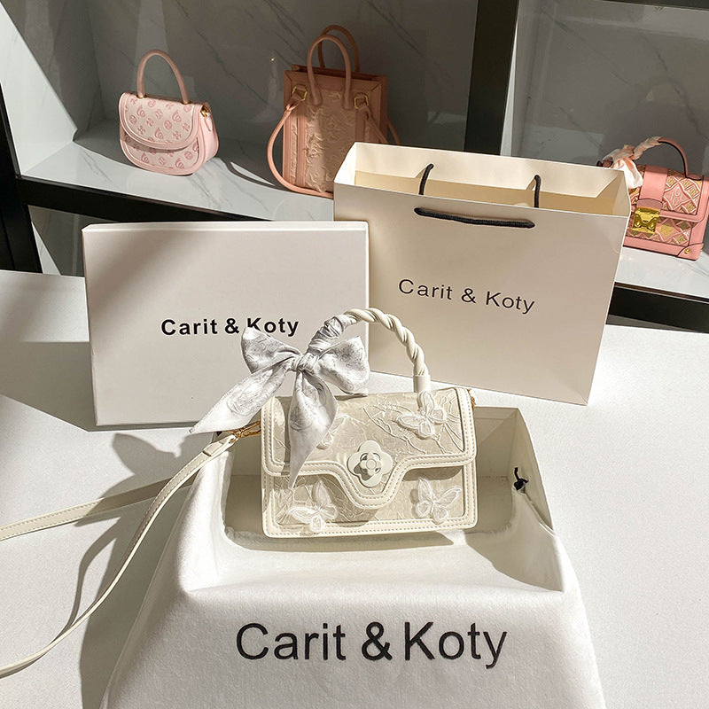 New Niche Twist High-grade Embroidered Bow Handbags