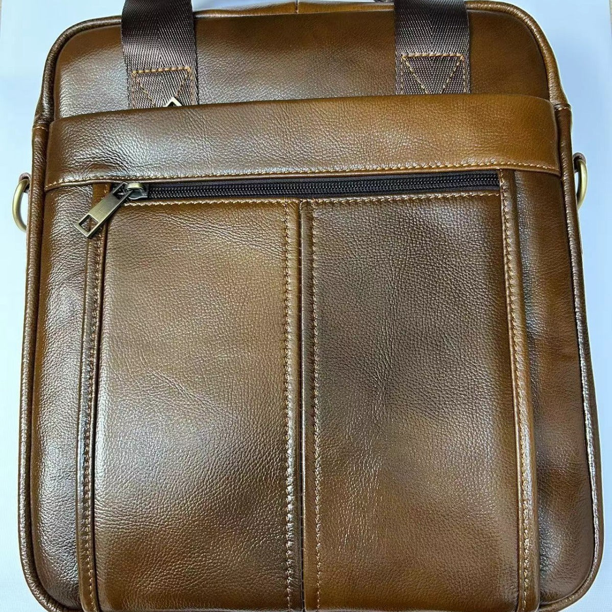 Men's Simple Vertical Design First Layer Cowhide Men's Handbags