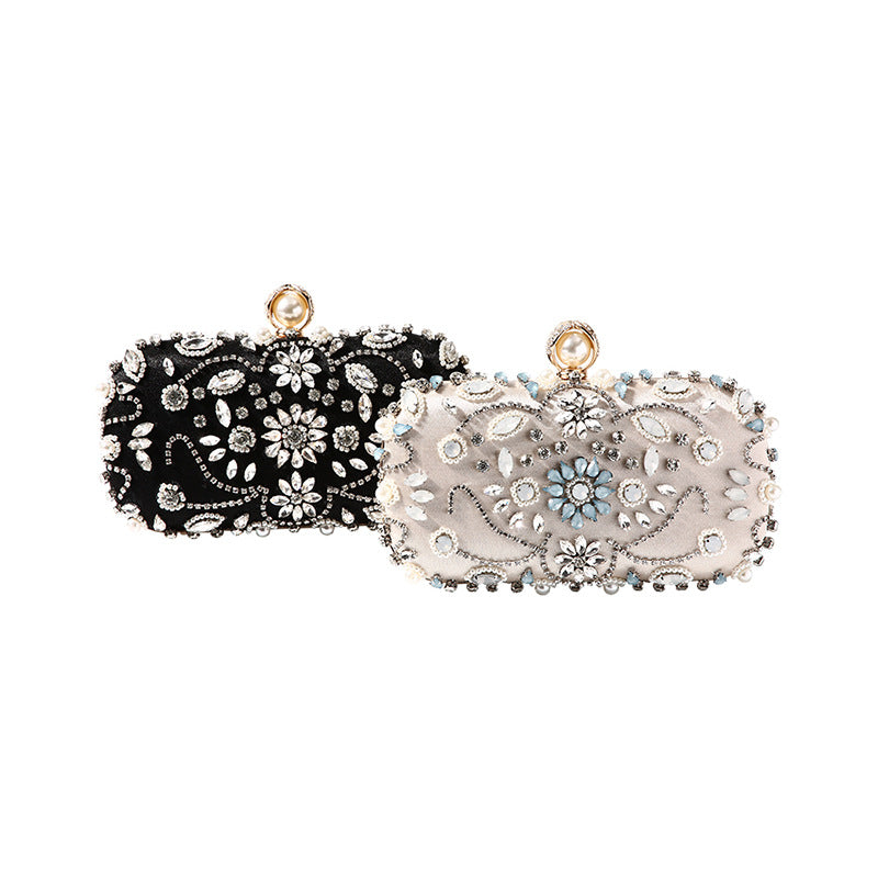 Dinner Clutch Handmade Pearl Embroidery Rhinestone Evening Bags