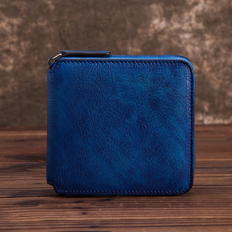 First Layer Cowhide Multiple Slots Texture Short Men's Wallets