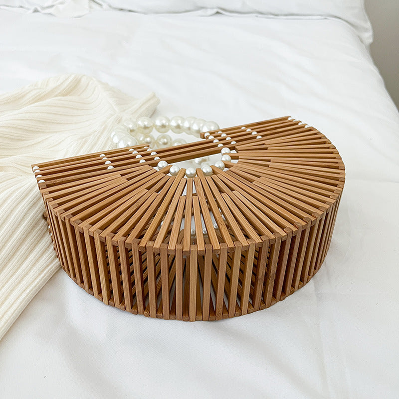 Women's Super Popular Hand-woven Bamboo Woven Basket Handbags