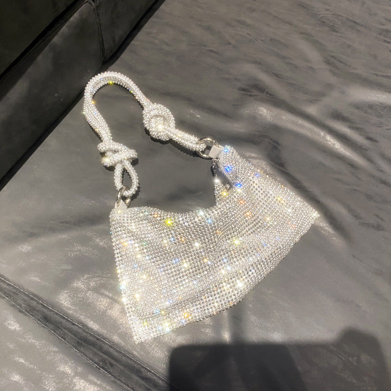 Rhinestone Knotted Hand Carrying Envelope Dinner Shoulder Bags