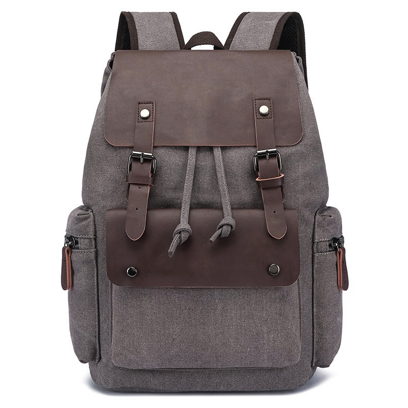 Men's Canvas Pu Leather Business Trip Lightweight Backpacks