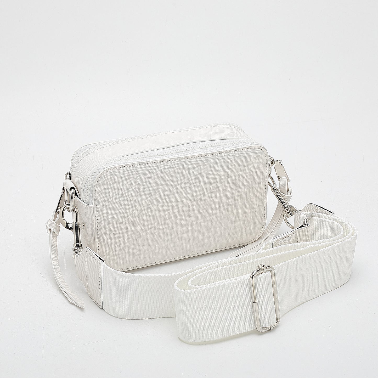 Women's Wide Strap Mark Double Zipper Classic Bags
