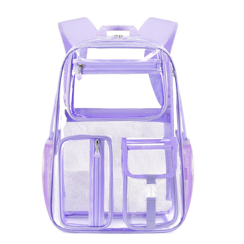 Men's Transparent Jelly High College Large Capacity Backpacks