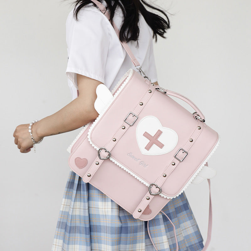 Preppy Style For Schools Anime Love Backpacks
