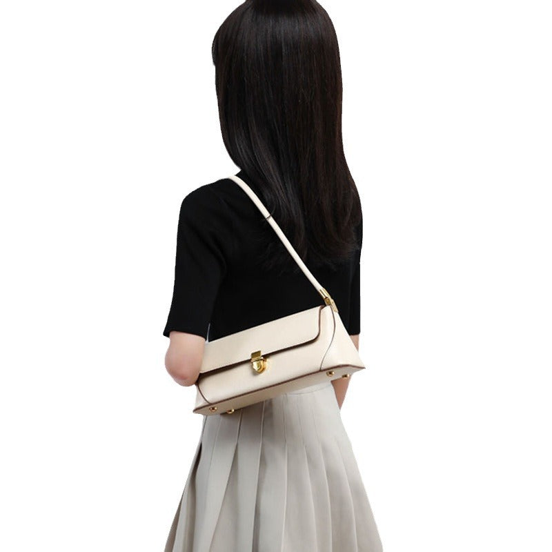 Women's Underarm Genuine Leather Fashion Cattlehide Portable Shoulder Bags