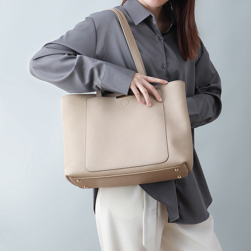 Women's Fashion Genuine Leather Portable Idle Style Shoulder Bags
