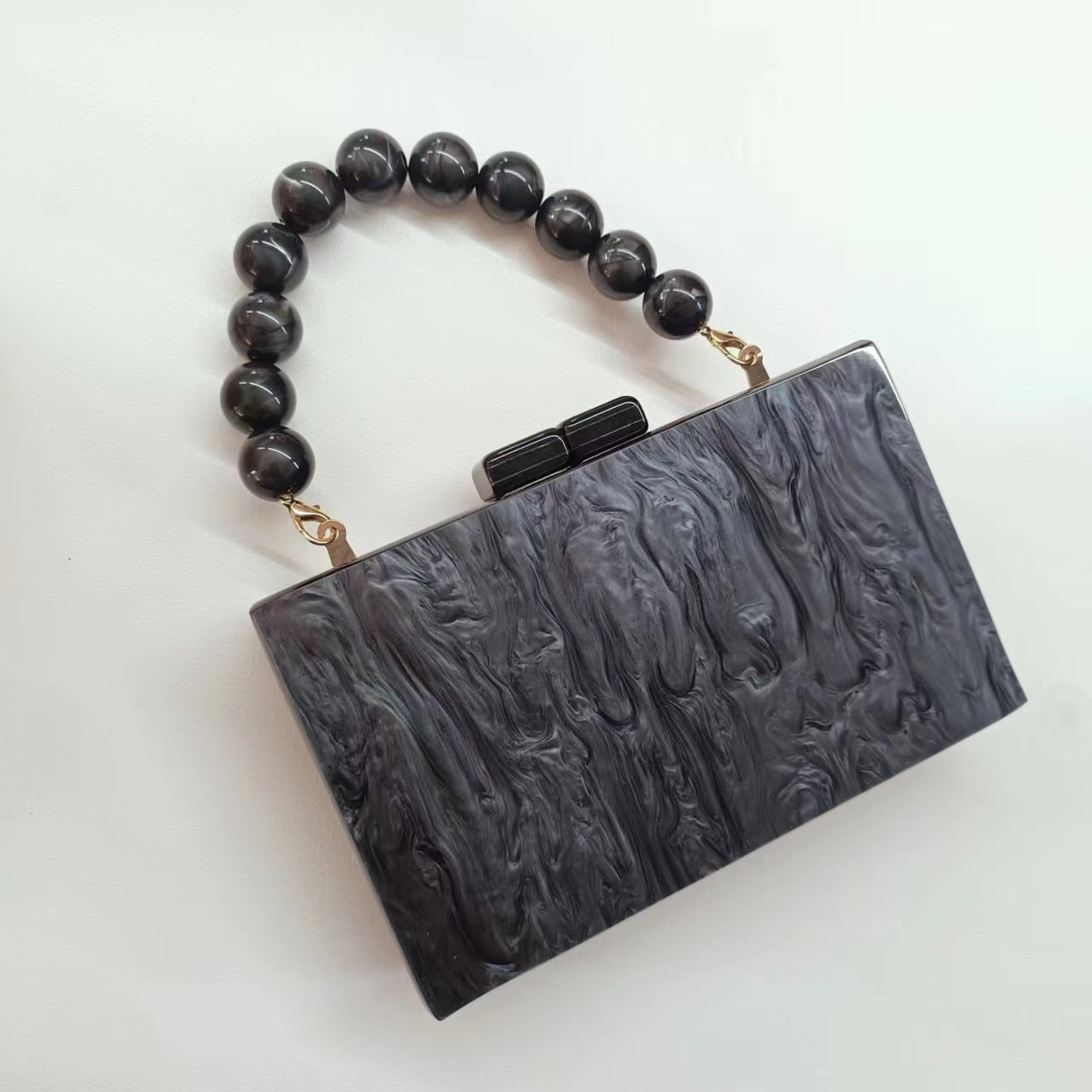 Women's Pearlescent Acrylic Beaded Wrist Hand-held Wedding Evening Bags