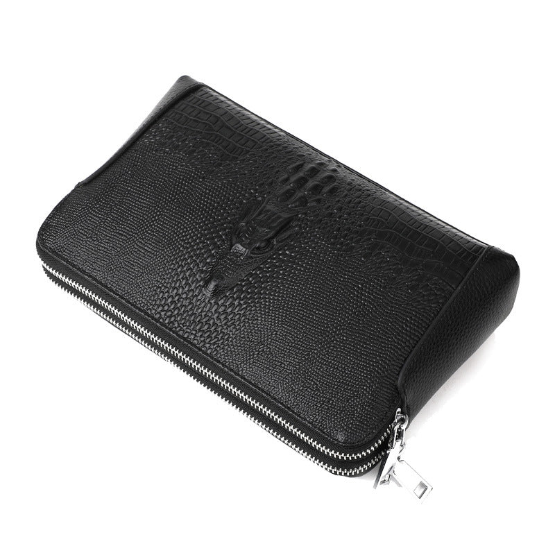 Men's Fashion Clutch Crocodile Pattern Embossed Road Men's Wallets