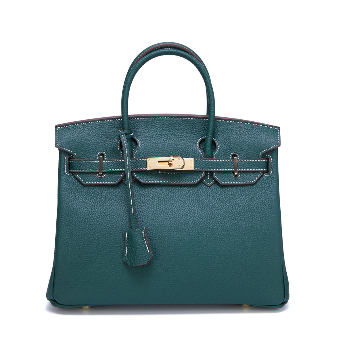 Women's Gold First Layer Cowhide Leather Large Handbags