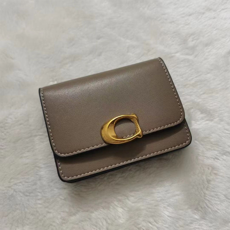 Print Cowhide Retro Magnetic Snap Short Handbags