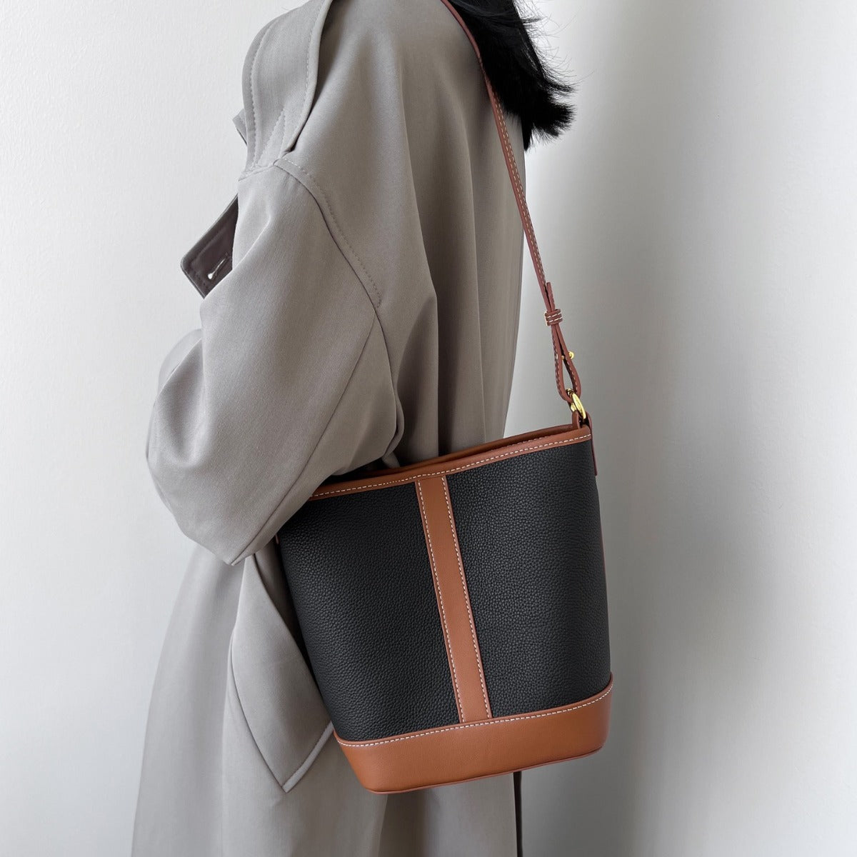 Women's Fashion Color Contrast Commuter First Layer Shoulder Bags