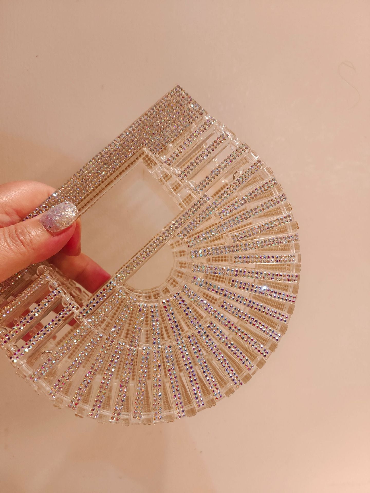 Women's Dinner Party Hollow Vegetable Basket Shiny Diamond Sier Handbags