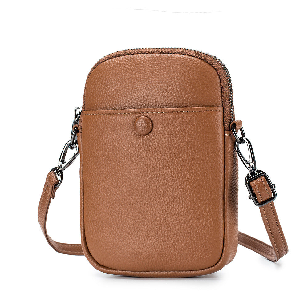 Women's Soft Leather Pouch Vertical Mini Fashion Bags