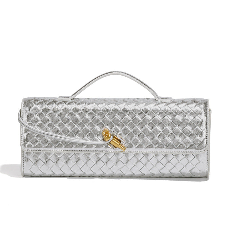 Women's High-grade Woven Baguette Fashionable Exquisite Horizontal Hand Handbags