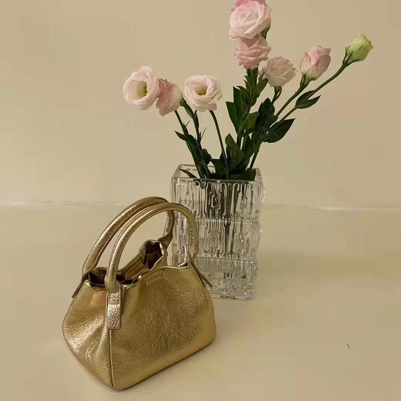 Leather Vegetable Basket Niche High-grade Fashion Bags