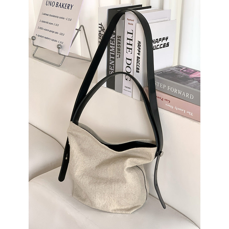 Women's Style Niche Linen Canvas Large Capacity Shoulder Bags