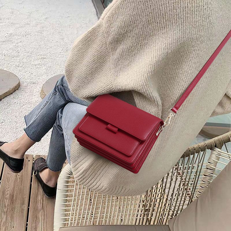 Women's Summer Trendy Genuine Leather File Crossbody Bags