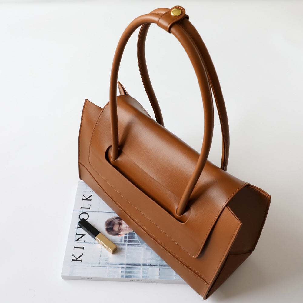 Women's Simple Underarm Versatile Large Capacity Mercerized Kraft Bags