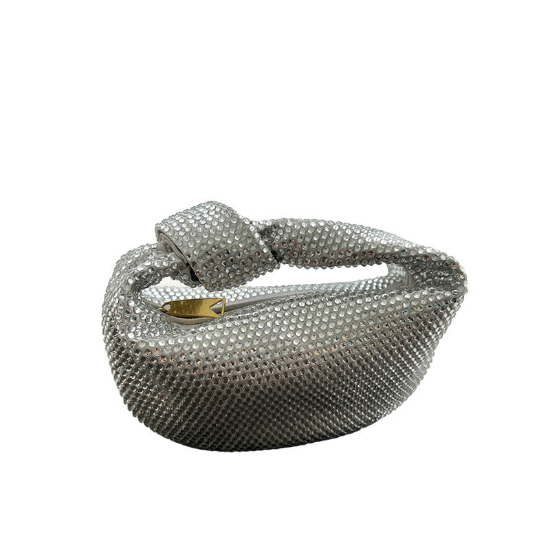 Women's Knotted Crystal Stylish Good Texture Portable Handbags