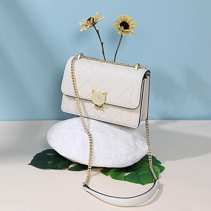 Women's Fashion Genuine Leather Rhombus Chain Special Crossbody Bags