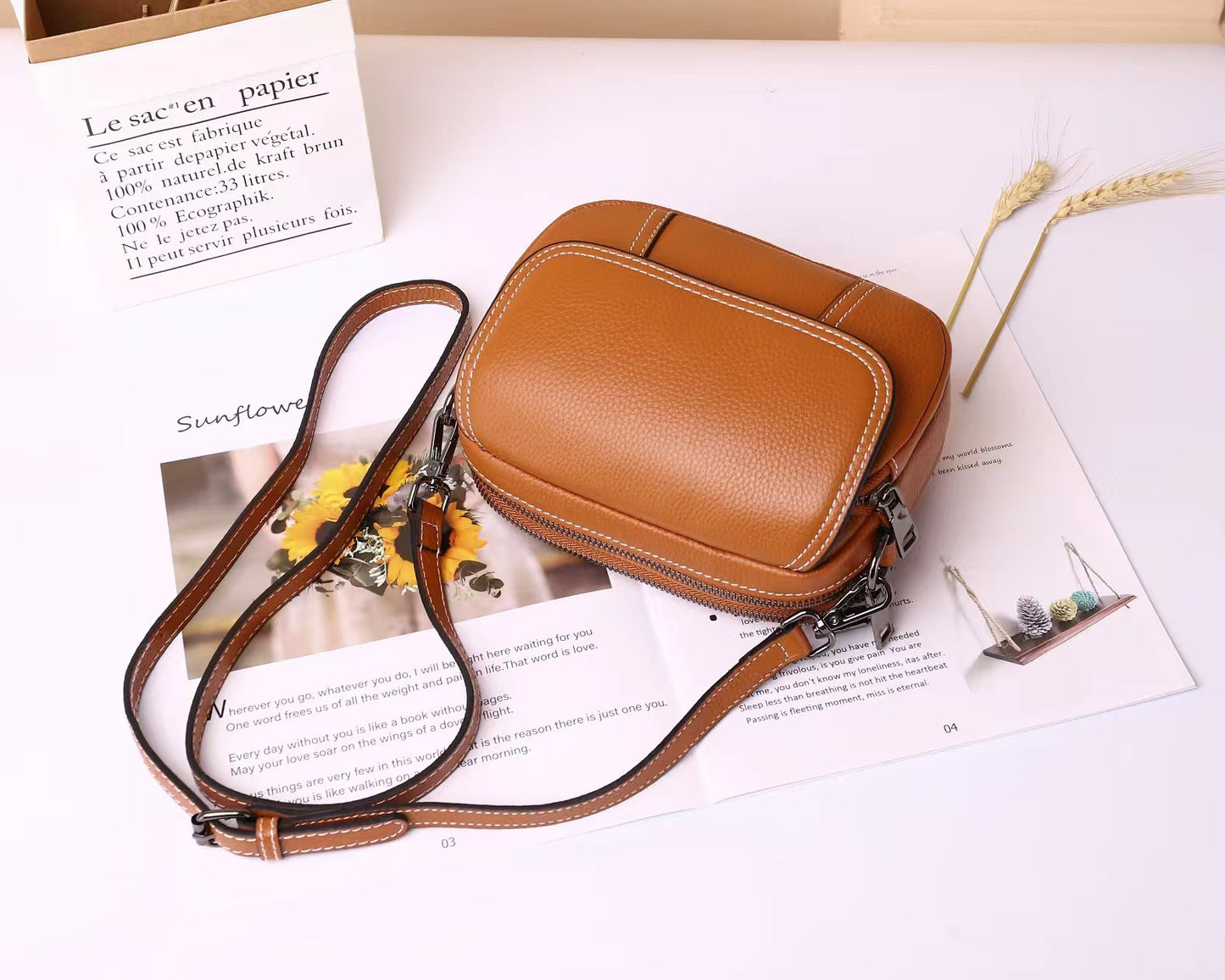 Women's Leather Korean Top Layer Cowhide Round Shoulder Bags