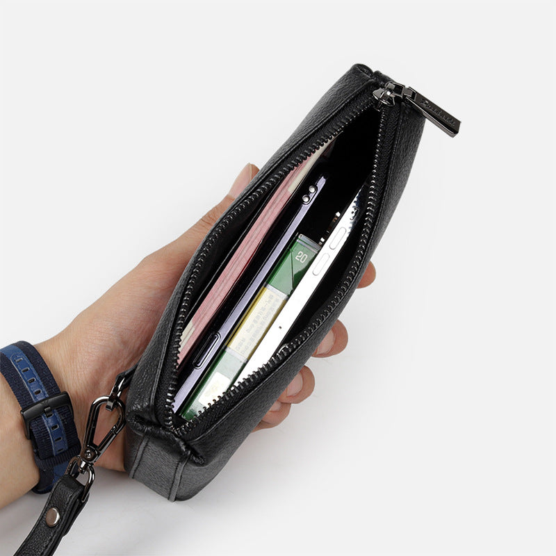 Men's Leather Soft Clutch Cowhide Long Leisure Men's Handbags